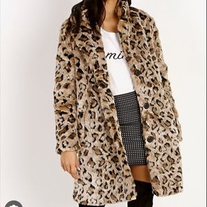 BB Dakota Rooney Leopard Faux Fur Coat